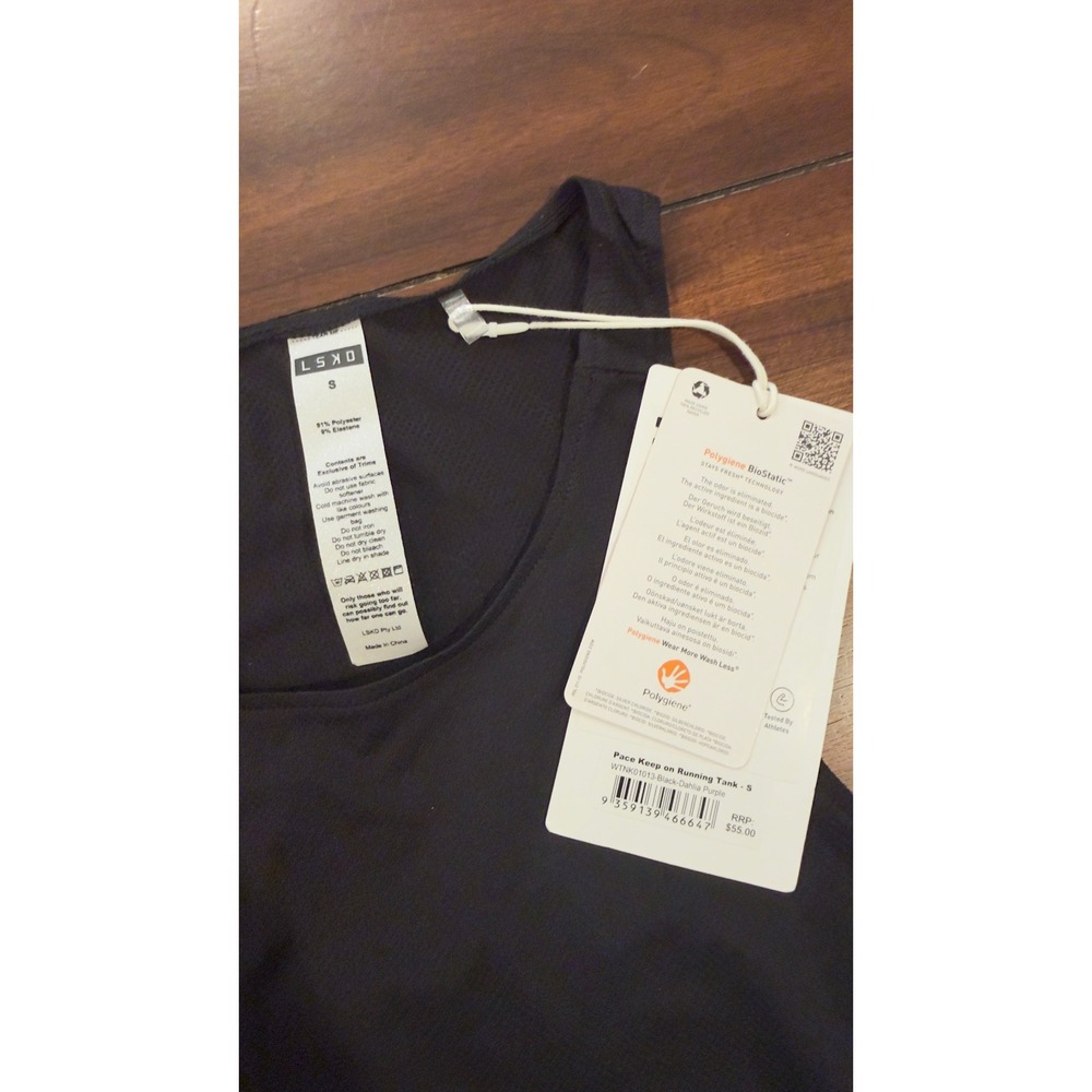 LSKD Pace Keep on Running Tank Black Dahlia Purple WTNK01013 Small NWT NEW - Picture 15 of 16